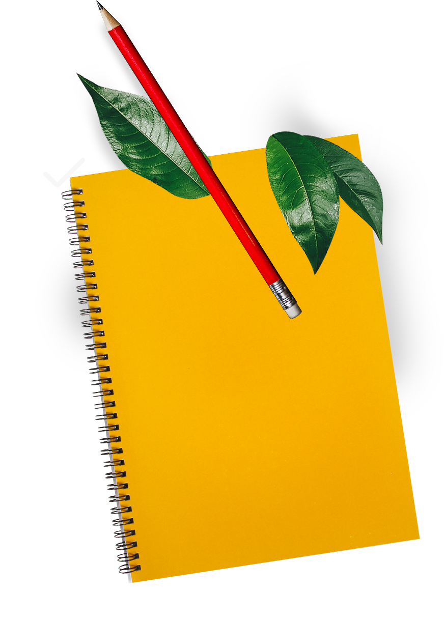 background image of a notebook and pencil