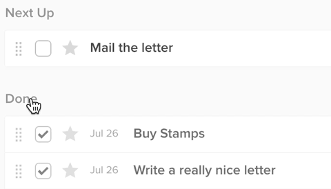 Hide the done group.